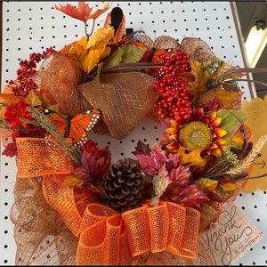 Fall themed floral wreath